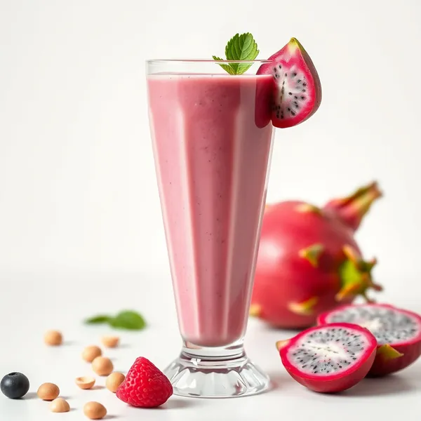 Smoothie Senza Zucchero di Frutta Drago e Latte di Macadamia