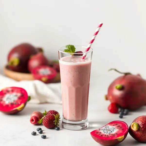 Smoothie Sans Sucre de Fruit Dragon et Lait de Riz