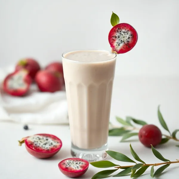 Batido Sin Azúcar de Fruta Dragón y Leche de Espelte