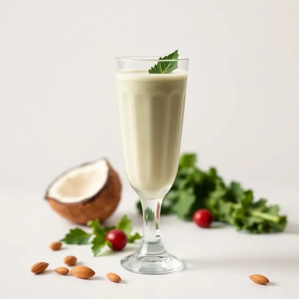 Sugar-Free Kale Almond Coconut Milk Smoothie