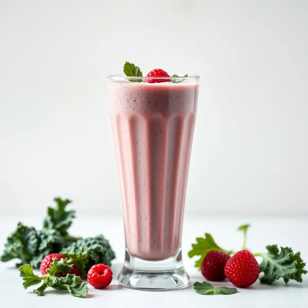 Smoothie Sans Sucre de Chou Frisé et Lait de Riz