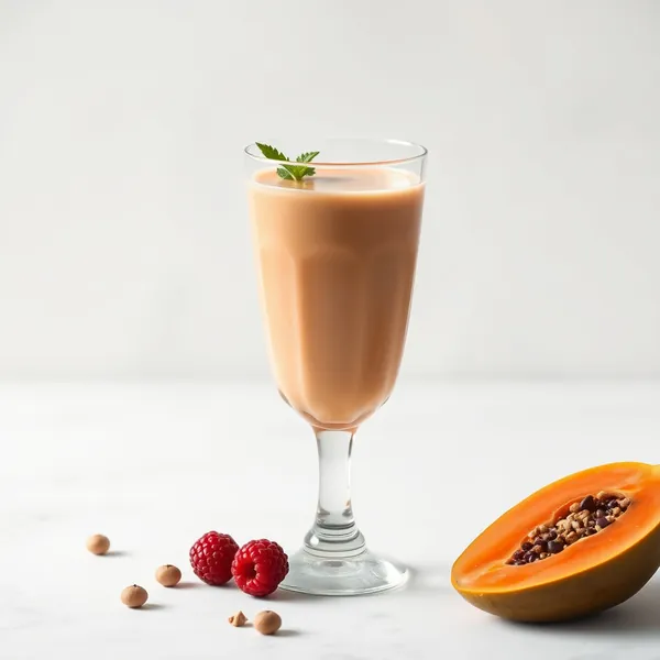 Smoothie de Papaya e Leite de Avelã Sem Açúcar