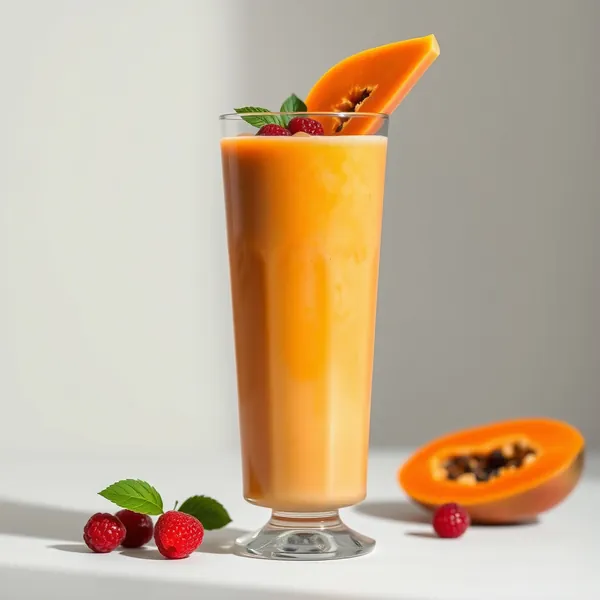 Smoothie de Papaya e Leite de Cânhamo Sem Açúcar