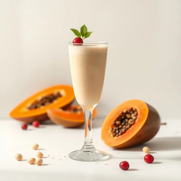 Smoothie Sem Açúcar de Papaya e Leite de Macadâmia