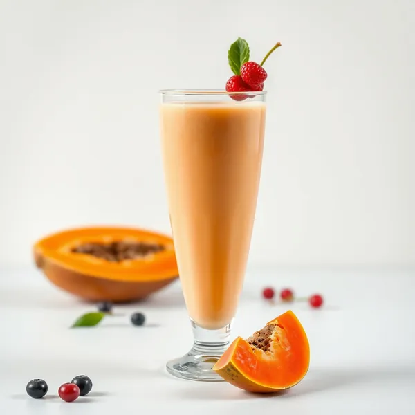 Smoothie de Papaya e Leite de Arroz Sem Açúcar