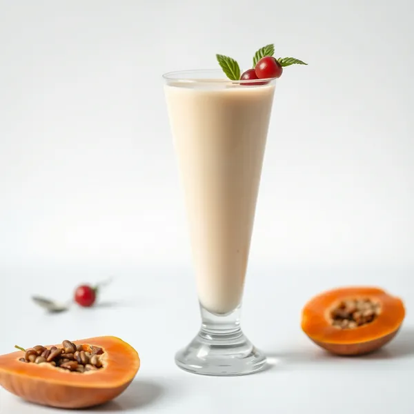Zuckerfreier Papaya-Dinkelmilch-Smoothie