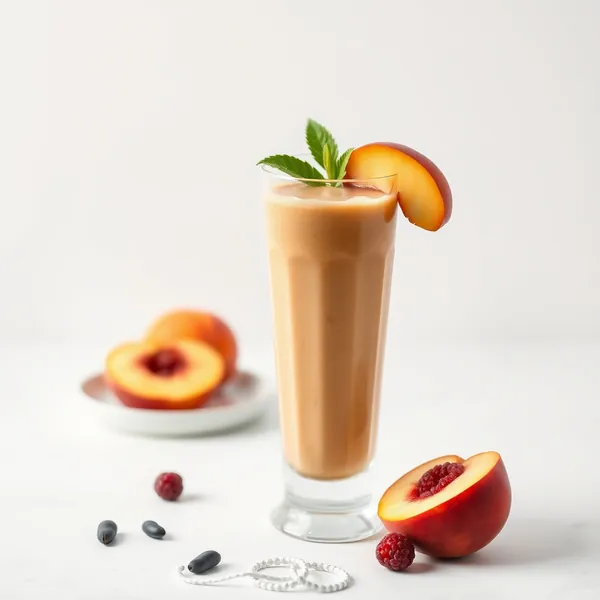 Batido de Café Frio com Pêssego Sem Açúcar