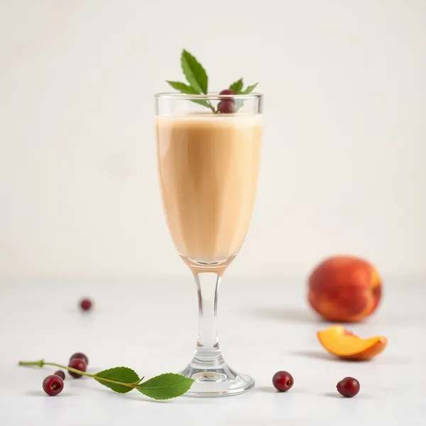 Smoothie de Pêssego e Leite de Ervilha Sem Açúcar