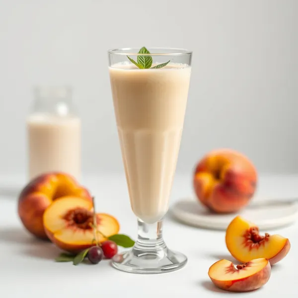 Smoothie di Pesca e Latte di Farina d'Avena Senza Zucchero