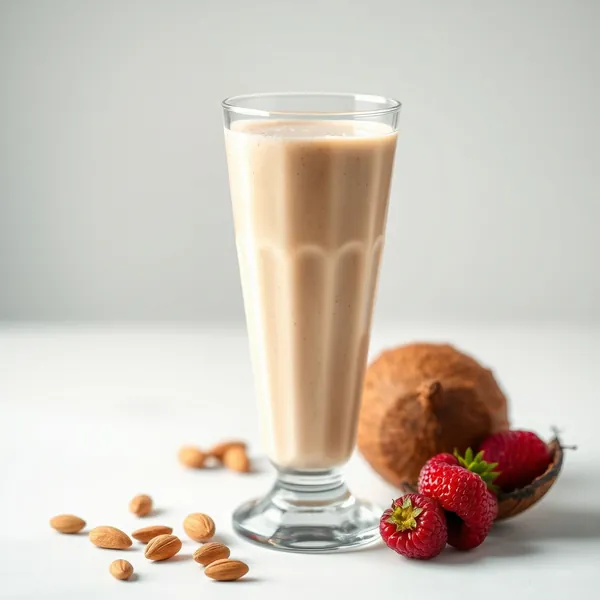 Smoothie Sem Açúcar de Manteiga de Amendoim, Amêndoa e Leite de Coco