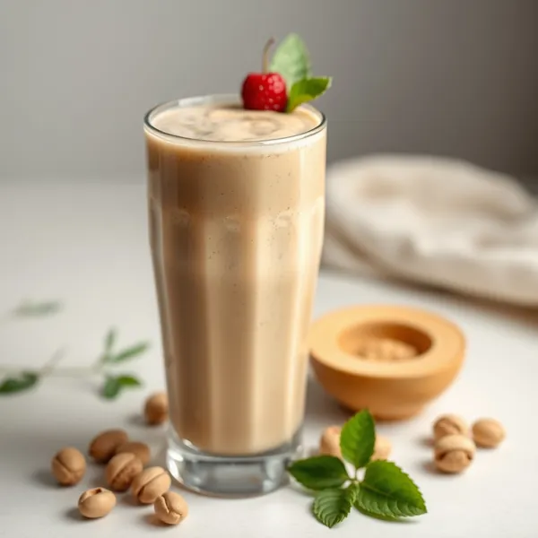 Sugar-Free Peanut Butter Pistachio Milk Smoothie