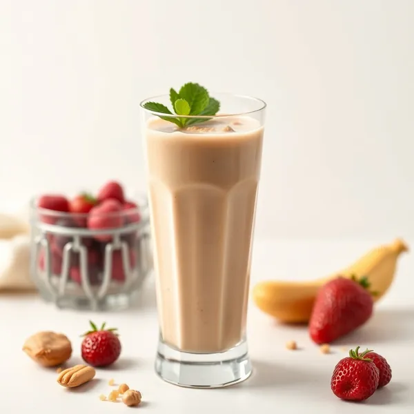 Smoothie Sem Açúcar de Manteiga de Amendoim e Leite de Arroz