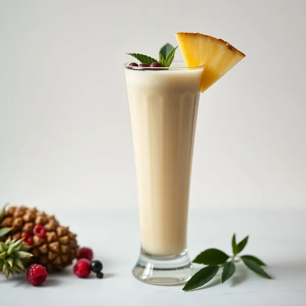 Batido de Abacaxi e Leite de Macadamia Sem Açúcar