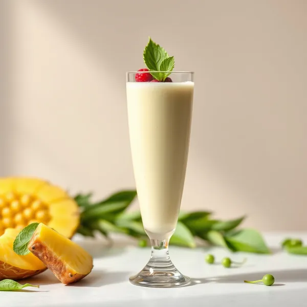 Batido de Abacaxi e Leite de Ervilha Sem Açúcar