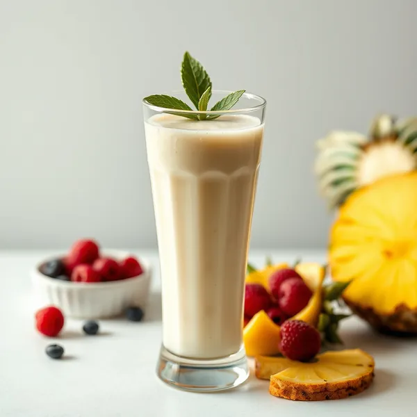 Batido de Abacaxi e Leite de Espelta Sem Açúcar