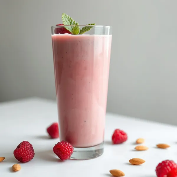 Batido Sin Azúcar de Frambuesa, Almendra y Leche de Coco
