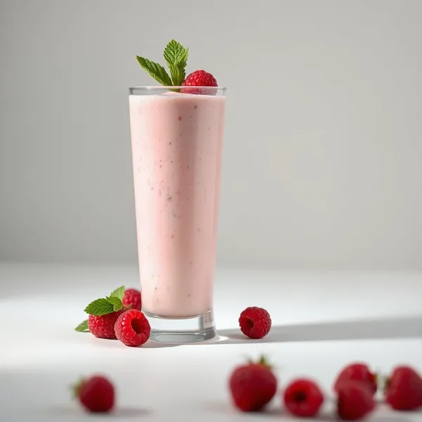 Smoothie de Kéfir de Lait de Framboise Sans Sucre
