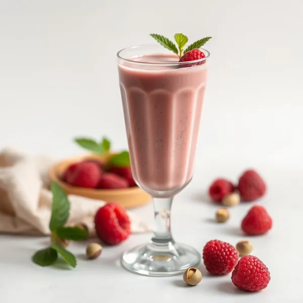 Smoothie Senza Zucchero di Lamponi e Pistacchio