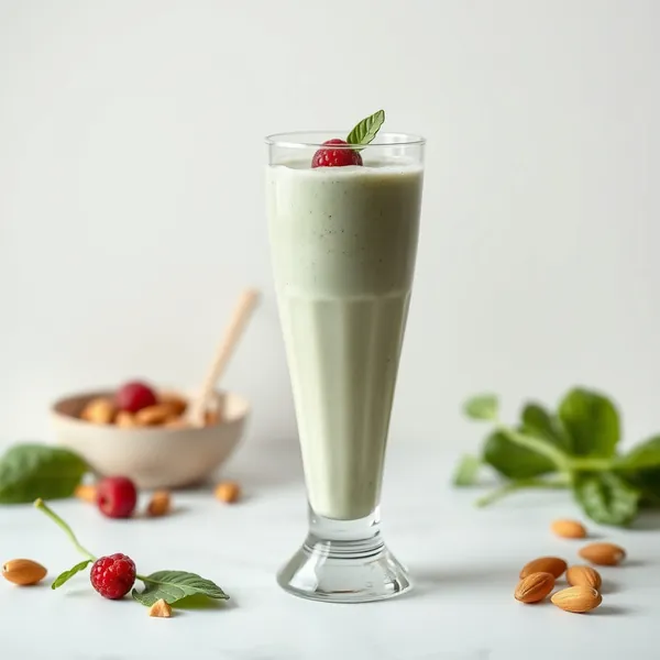 Batido Sin Azúcar de Espinacas, Almendra y Leche de Coco