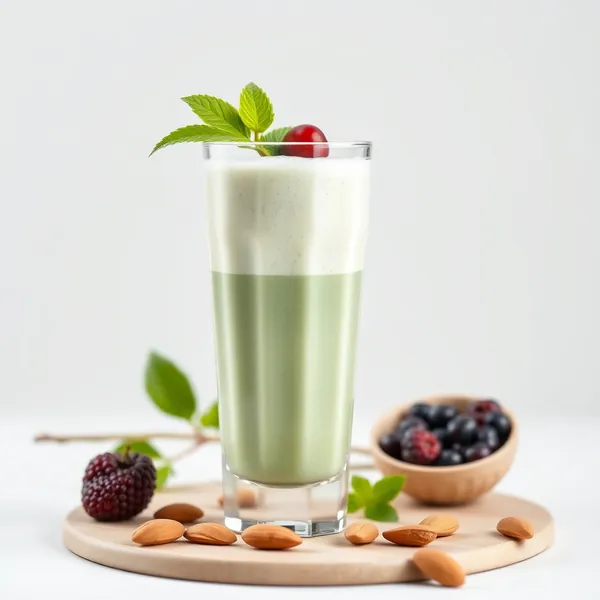 Batido Sin Azúcar de Espirulina y Leche de Almendra