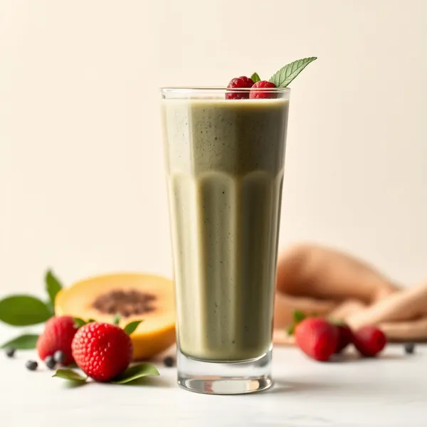 Smoothie Sem Açúcar de Espirulina e Leite de Cannabis