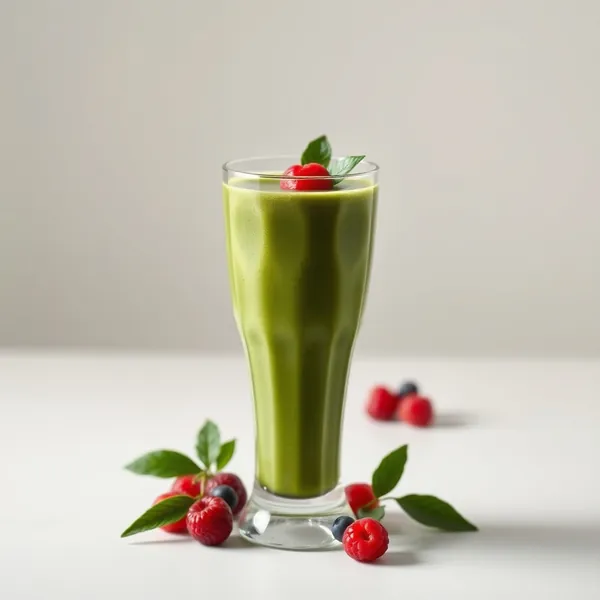 Smoothie de Chá Matcha Sem Açúcar com Spirulina