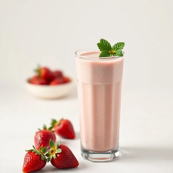 Smoothie aus Reis mit Erdbeeren ohne Zucker