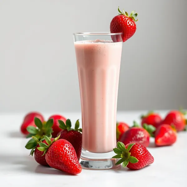 Batido de Leche de Espelta sin Azúcar con Fresas