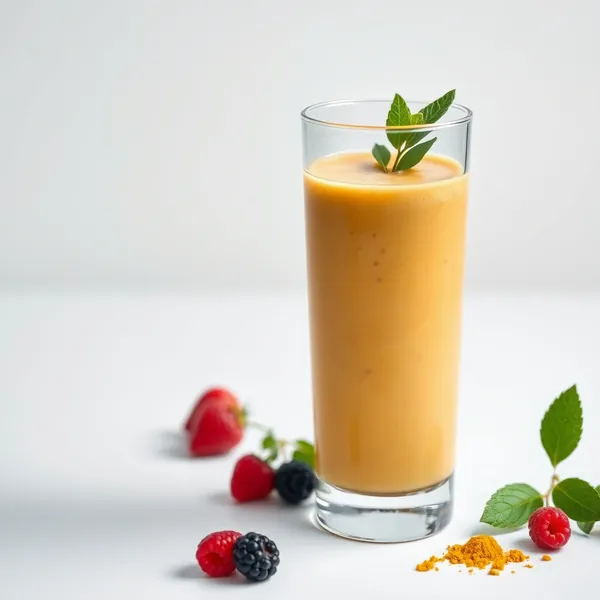 Smoothie Sem Açúcar de Cúrcuma e Leite de Cânhamo