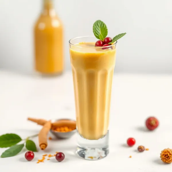Smoothie au Lait d'Épeautre et Curcuma Sans Sucre