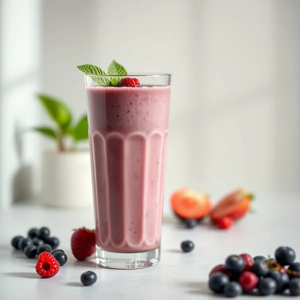 Açaí und Erbsenmilch Smoothie