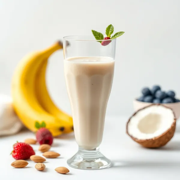 Smoothie Superfood de Banana, Amêndoa e Leite de Coco