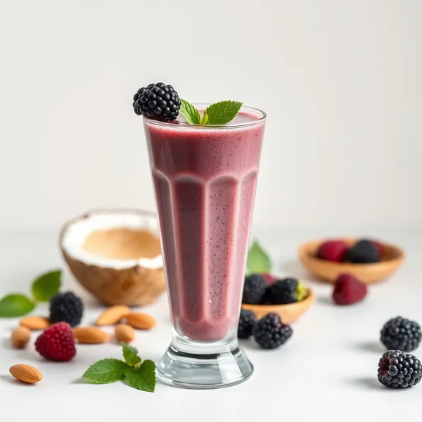 Smoothie Superfood de Mûre, Amande et Lait de Coco
