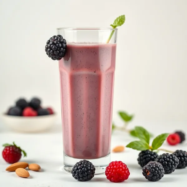 Batido Superfood de Mora y Leche de Almendra