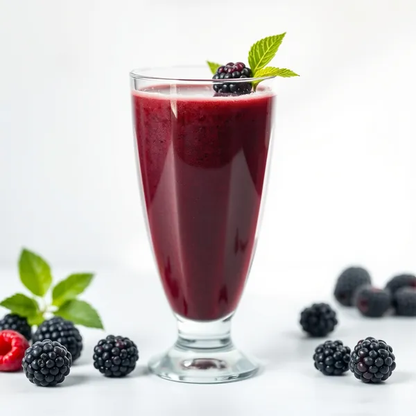 Smoothie aus Kaltem Kaffee mit Brombeeren Superfood