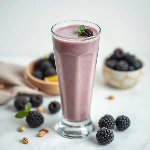 Superfood Smoothie mit Brombeere und Pistazie