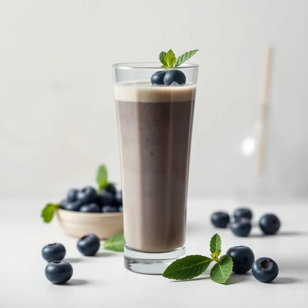 Smoothie de Thé Vert Matcha et Myrtilles Superfood
