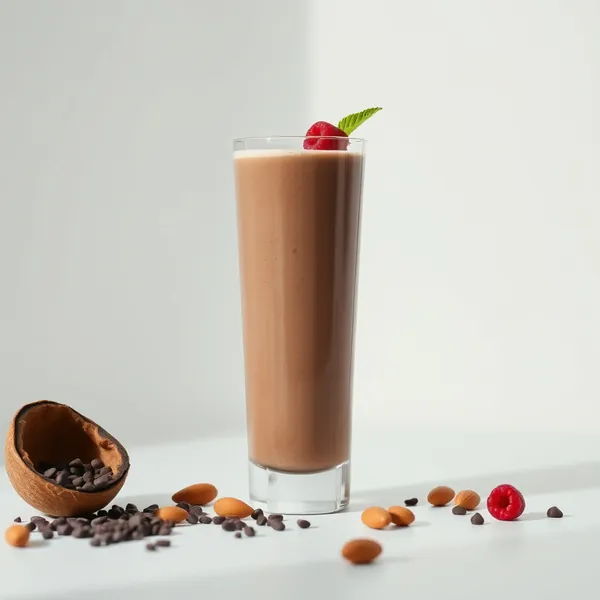 Smoothie de Cacao en Poudre, Amande et Lait de Coco