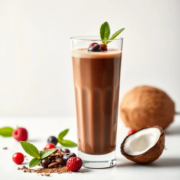 Smoothie de Poudre de Cacao et Eau de Coco