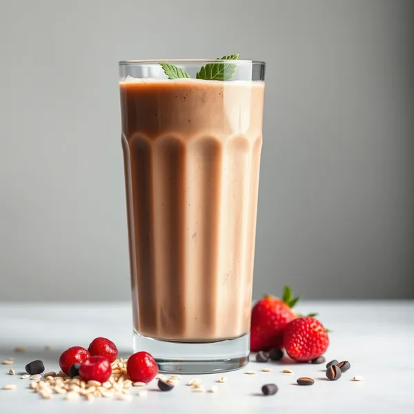 Smoothie de Cacau em Pó e Leite de Aveia