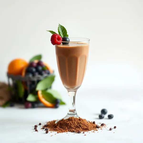 Smoothie de Cacau em Pó e Suco de Laranja