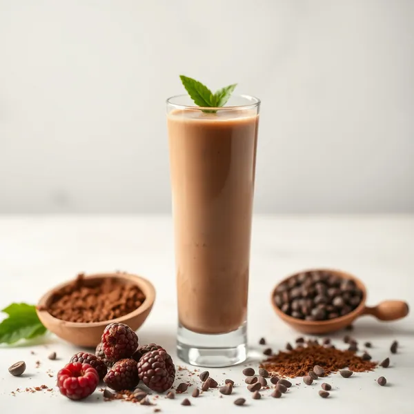 Smoothie de Cacau em Pó e Leite de Soja