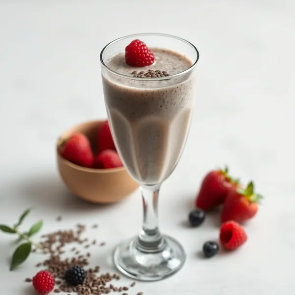Smoothie aus Chia-Samen und Reis-Milch
