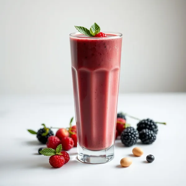 Smoothie aus Macadamia-Milch und Goji-Beeren