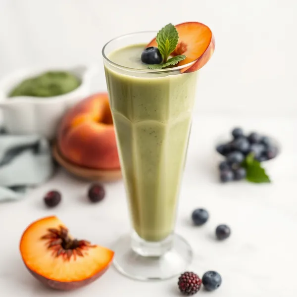 Smoothie de Thé Matcha et Pêche Superfood