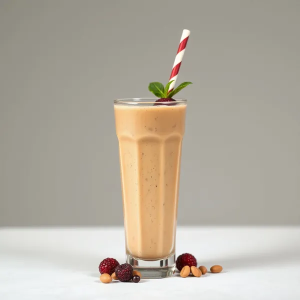 Smoothie mit Erdnussbutter und Haselnussmilch