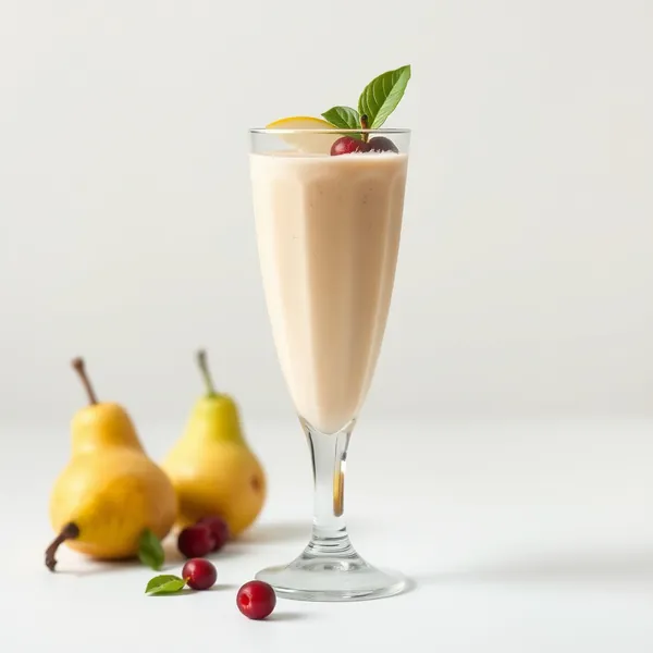 Smoothie aus Birne und Macadamia-Milch