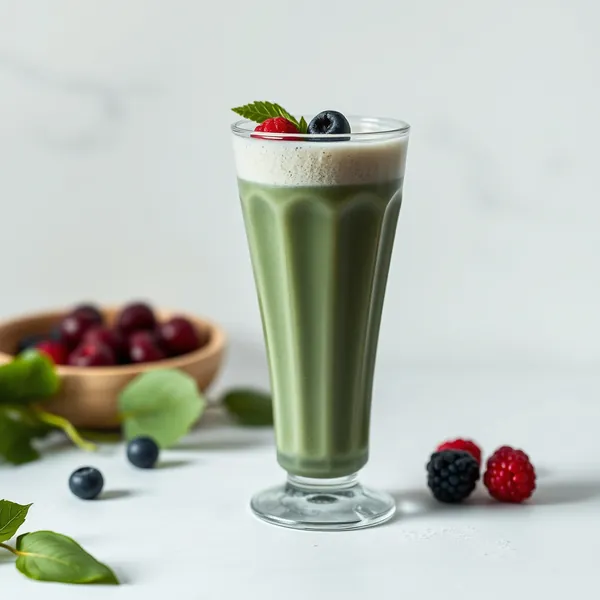 Batido de Leite de Kefir e Spirulina