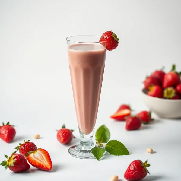 Superfood Erdbeer-Macadamia-Milch-Smoothie