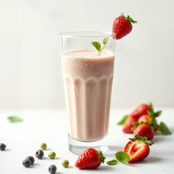 Smoothie de Leite de Ervilha e Morango Superfood